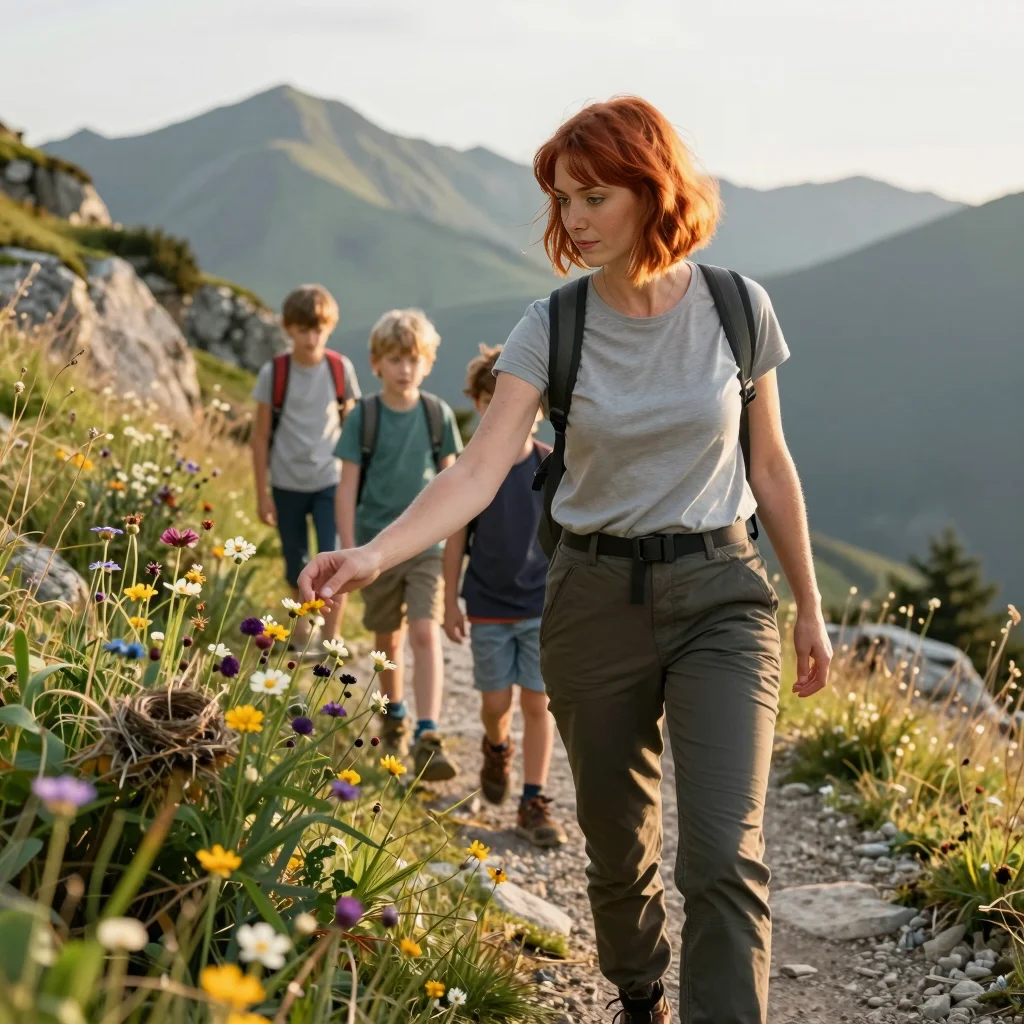 Morning trail with the children