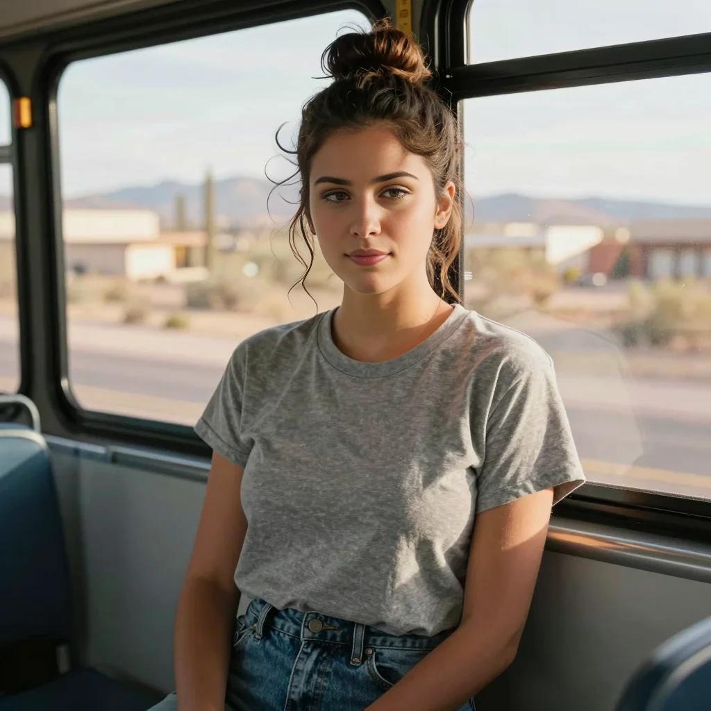 Elena watches Tucson fade into open land